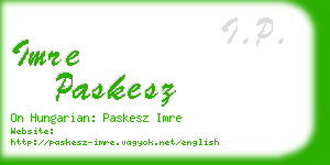 imre paskesz business card